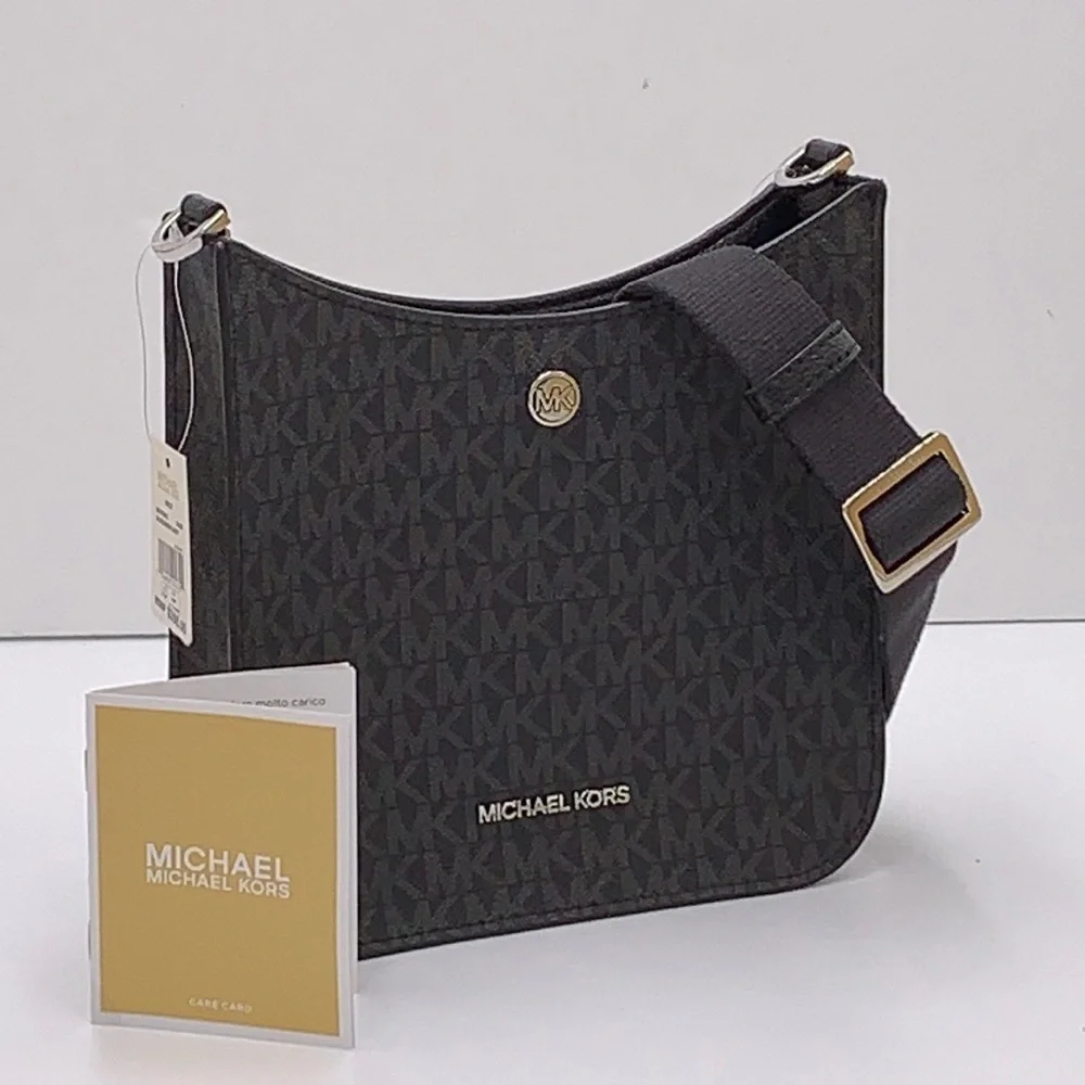 MICHAEL KORS Briley Small Logo Messenger Bag Black signature color